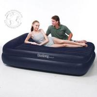 Двухспальная надувная кровать BestWay 67403N с насосом (тёмно-синяя)